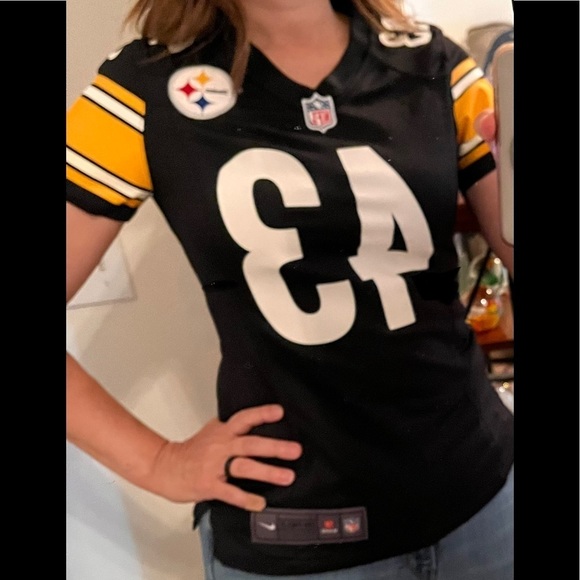 nike NFL Tops - Pittsburgh STEELERS JERSEY POLAMALU RETIRED CONTOURED WOMENS CUT